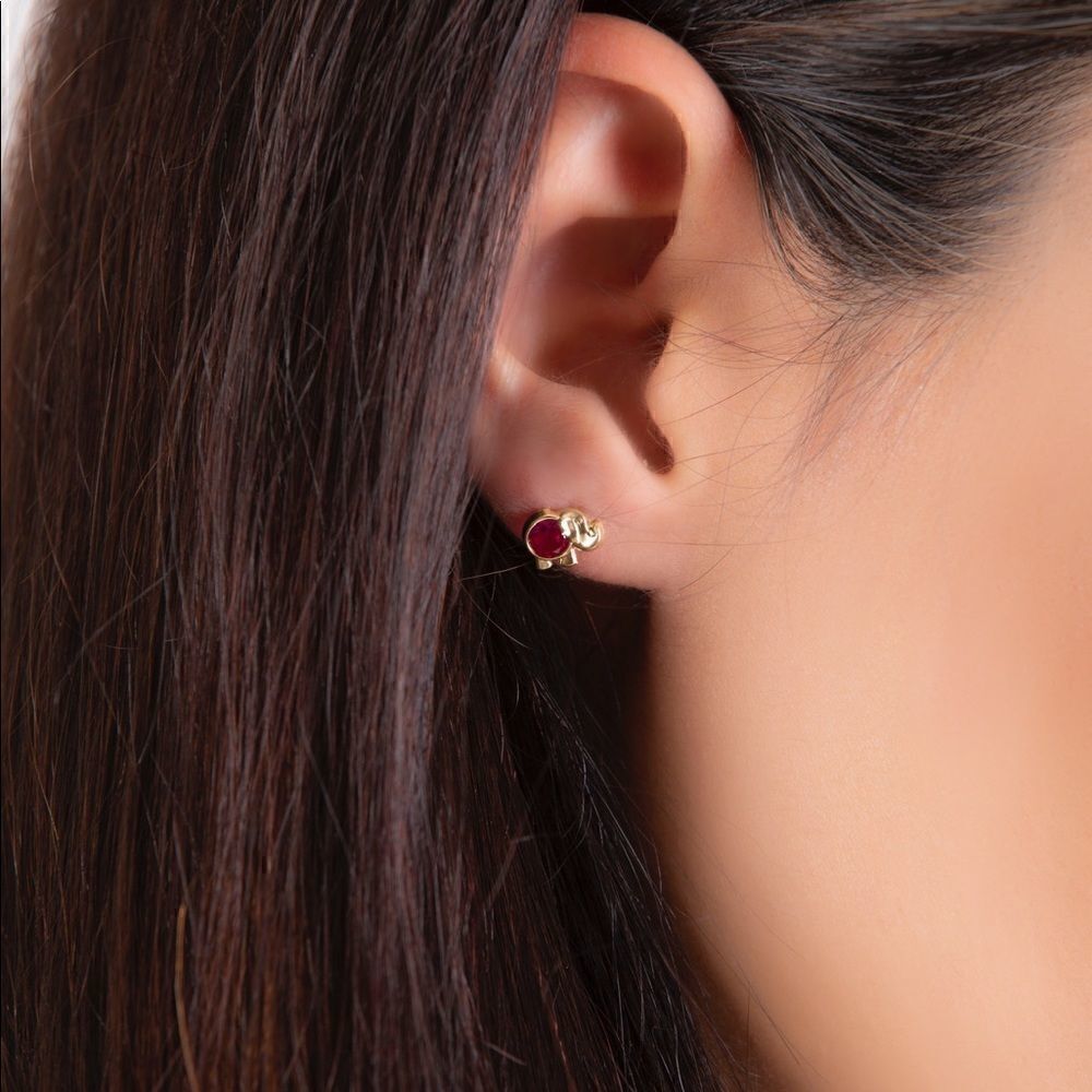 Elephant 14k real gold stud earring perfect gift